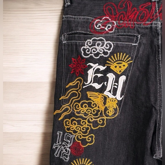 VTG Y2k Ecko Unltd Embroidered Dragon Skater Grunge Baggy Straight Leg 32W X42L - Picture 6 of 16